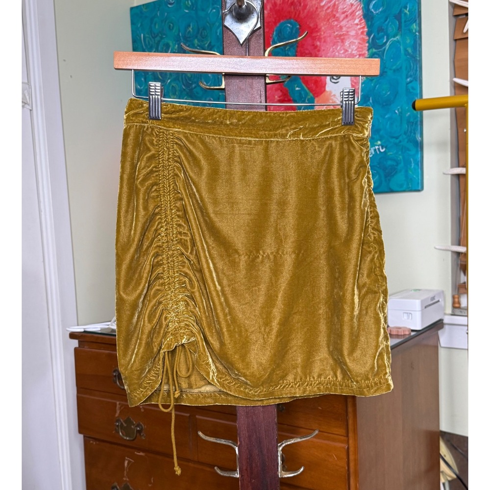 Free People Goldenrod Velvet Mini Skirt - Picture 4 of 4